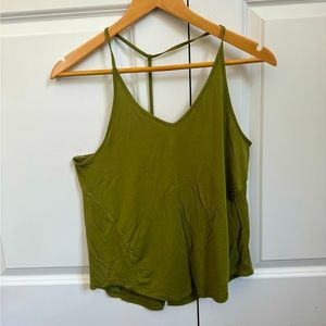 LULULEMON Modal Silk Yoga Tank Top size 6, bronze green